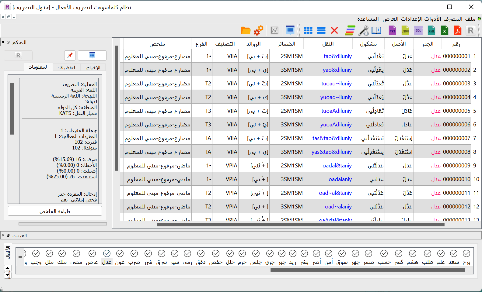 نظام تصريف الأفعال العربية
